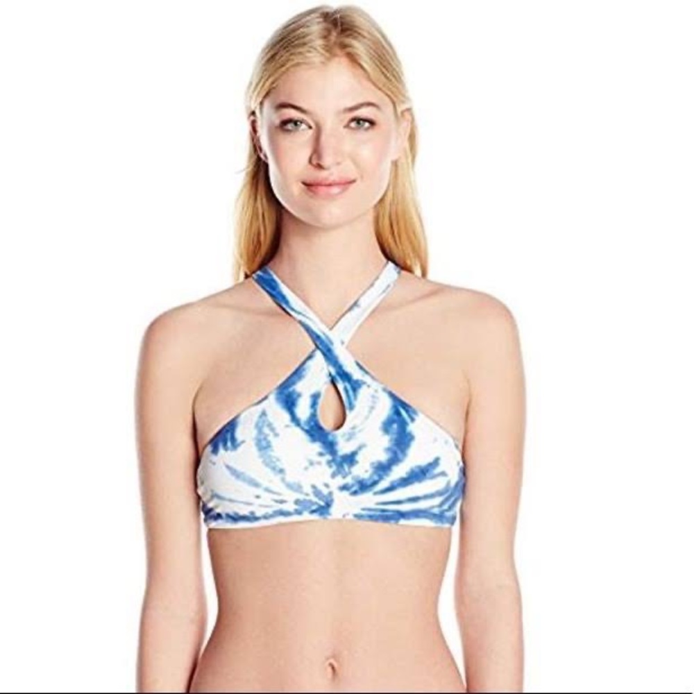 Lucky Brand Fireworks Tie Dye High Neck Swim Top